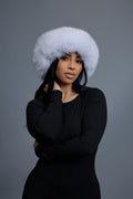 Women's Natalia Leather And Fox Russian Hat [Black/White]