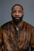 Men's Leather & Pony Biker Combo [Brown]