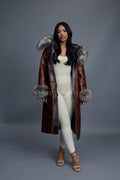 Women's Margo Shearling Sheepskin Jacket With Fox [Cognac]
