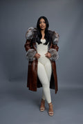 Women's Margo Shearling Sheepskin Jacket With Fox [Cognac]
