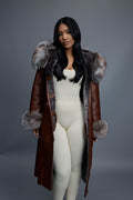 Women's Margo Shearling Sheepskin Jacket With Fox [Cognac]