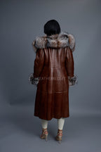 Women's Margo Shearling Sheepskin Jacket With Fox [Cognac]