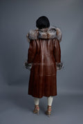 Women's Margo Shearling Sheepskin Jacket With Fox [Cognac]