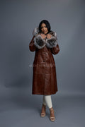 Women's Margo Shearling Sheepskin Jacket With Fox [Cognac]