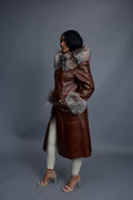 Women's Margo Shearling Sheepskin Jacket With Fox [Cognac]