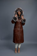 Women's Margo Shearling Sheepskin Jacket With Fox [Cognac]