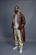 Men’s Shearling Trench Coat With Fox