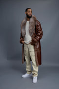 Men’s Shearling Trench Coat With Fox
