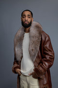 Men’s Shearling Trench Coat With Fox