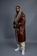Men’s Shearling Trench Coat With Fox