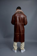 Men’s Shearling Trench Coat With Fox