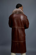 Men’s Shearling Trench Coat With Fox