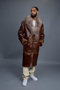 Men’s Shearling Trench Coat With Fox