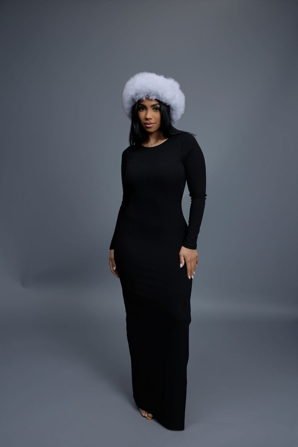 Women's Natalia Leather And Fox Russian Hat [White]