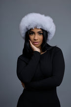 Women's Natalia Leather And Fox Russian Hat [White]