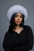 Women's Natalia Leather And Fox Russian Hat [White]