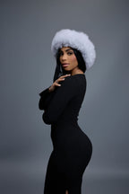 Women's Natalia Leather And Fox Russian Hat [White]