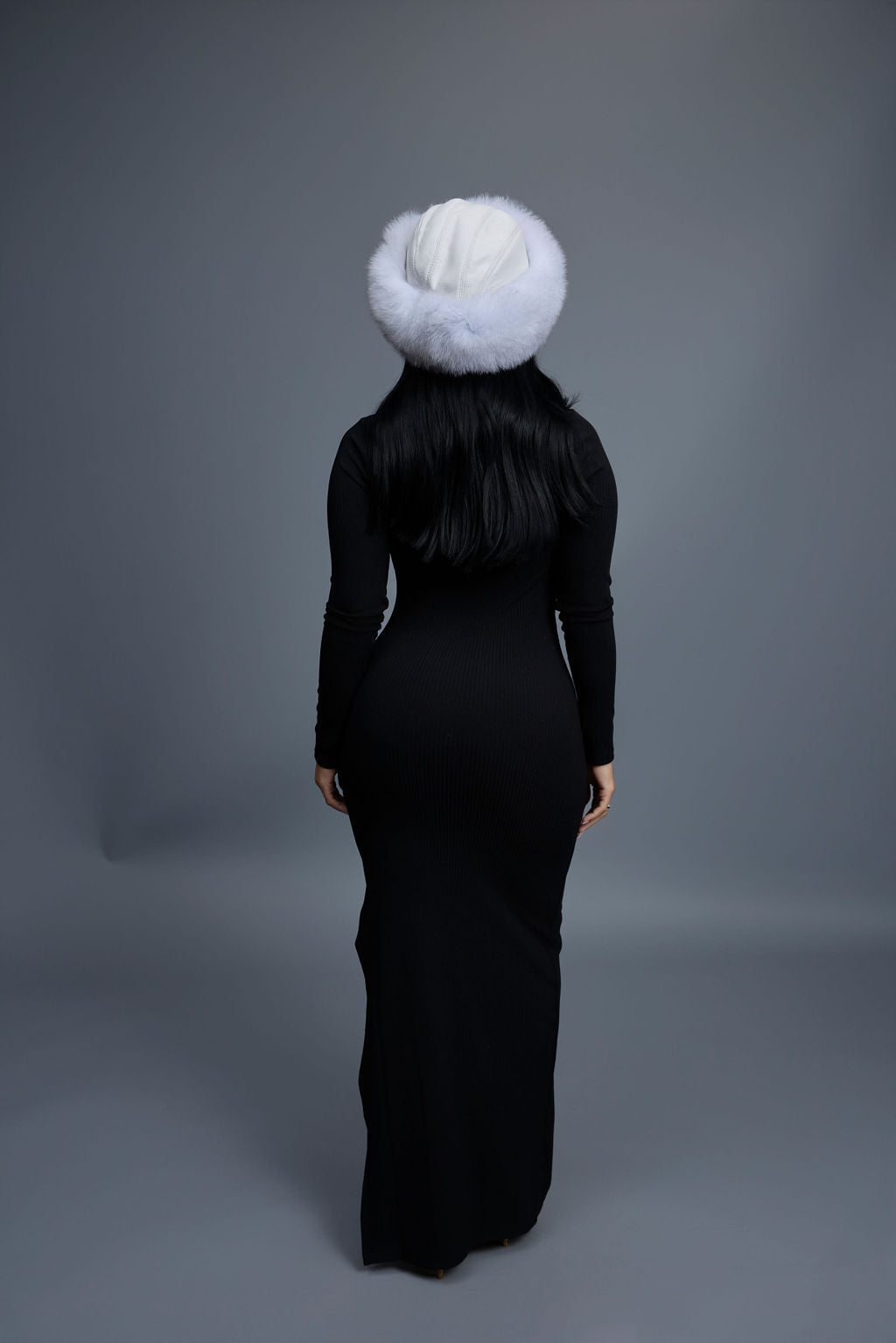 Women's Natalia Leather And Fox Russian Hat [White]