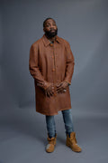 Men's Leather Single Breast Car Coat [Caramel Crunch]