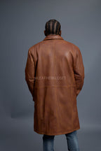 Men's Leather Single Breast Car Coat [Caramel Crunch]