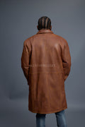 Men's Leather Single Breast Car Coat [Caramel Crunch]