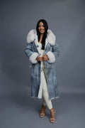 Women's Margo Shearling Sheepskin Jacket With Fox [Distressed Grey]
