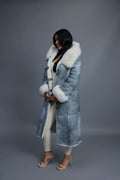 Women's Margo Shearling Sheepskin Jacket With Fox [Distressed Grey]