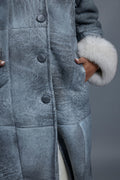 Women's Margo Shearling Sheepskin Jacket With Fox [Distressed Grey]