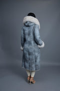 Women's Margo Shearling Sheepskin Jacket With Fox [Distressed Grey]