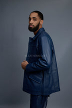 Men's Brando Leather Jacket [Navy]