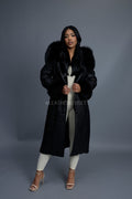 Women's Margo Shearling Sheepskin Jacket With Fox [Black]