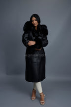 Women's Margo Shearling Sheepskin Jacket With Fox [Black]
