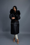 Women's Margo Shearling Sheepskin Jacket With Fox [Black]