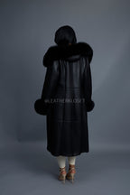 Women's Margo Shearling Sheepskin Jacket With Fox [Black]