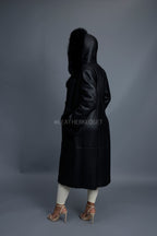 Women's Margo Shearling Sheepskin Jacket With Fox [Black]
