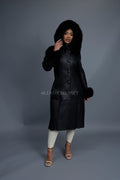 Women's Margo Shearling Sheepskin Jacket With Fox [Black]