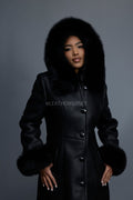 Women's Margo Shearling Sheepskin Jacket With Fox [Black]