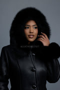 Women's Margo Shearling Sheepskin Jacket With Fox [Black]