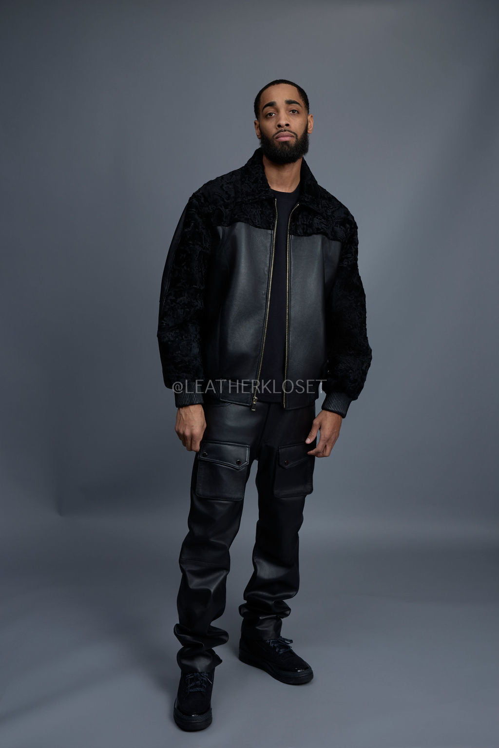 Men's Leather & Persian Lamb Combo 2.0 [Black]