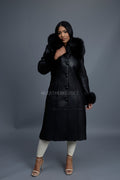Women's Margo Shearling Sheepskin Jacket With Fox [Black]