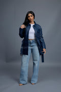 Women's Leather Shirt [Navy]
