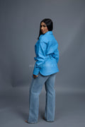 Women's Leather Shirt [Baby Blue]
