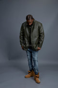 Men's Brando Leather Jacket [Olive]