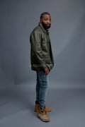 Men's Brando Leather Jacket [Olive]