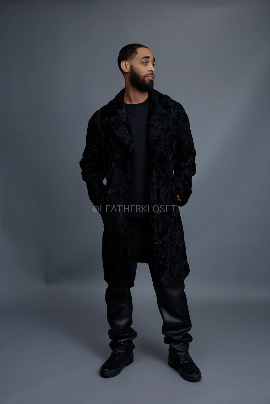 Men's Dex Persian Lamb Coat [Black]