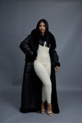 Women's Maxi Shearling With Fox Collar [Black]