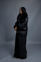 Women's Maxi Shearling With Fox Collar [Black]