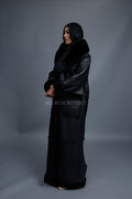 Women's Maxi Shearling With Fox Collar [Black]