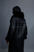 Women's Maxi Shearling With Fox Collar [Black]