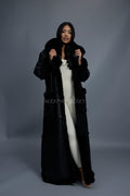 Women's Maxi Shearling With Fox Collar [Black]